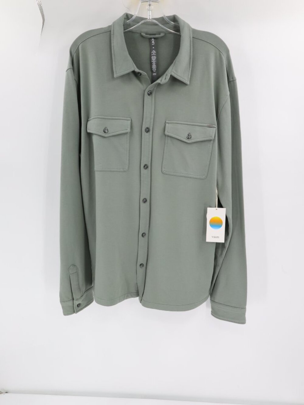 NWT Vuori Shirt Jacket Men XL Long Sleeve Boulevard Button Up Cotton Modal green